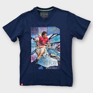 Vintage Hong Kong Sevens Kukri Shirt Mens Large Rugby HSBC Blue Soccer NEW‎